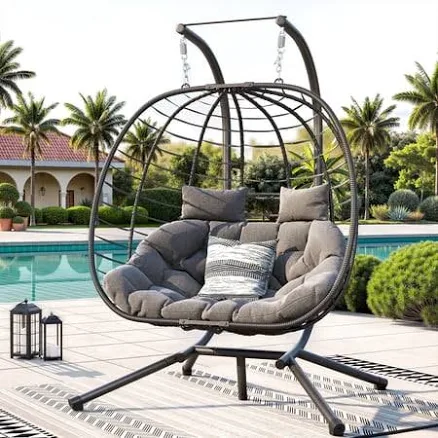 Elposun Double Wicker Swing Egg Chair