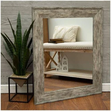 Rustic Rectangle Wood Wall Mirror