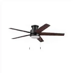 Harbor Breeze Fairbanks 52-Inches Matte Black with Black/Sable Blades Color-Chan