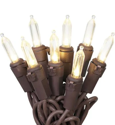 Mainstays 100-Count Warm White LED Outdoor String Lights with Brown Wire