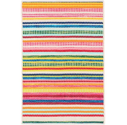 Bright Stripe Handwoven Indoor/Outdoor Custom Rug