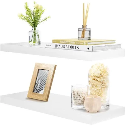 Floating Wall Shelves for Bedroom, Kitchen, Living Room, Bathroom (2 Pack)