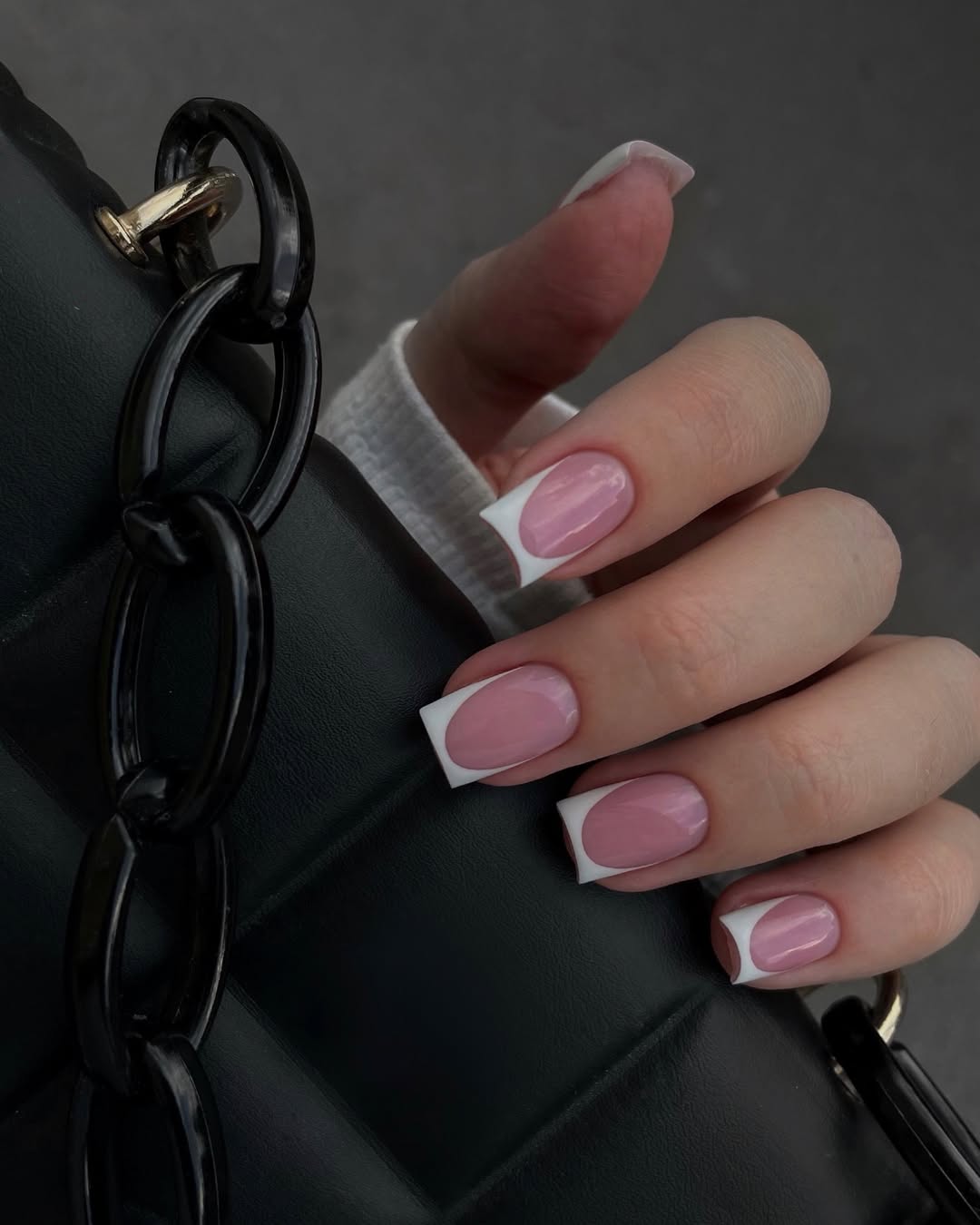 Classic White Square Tip French Manicure