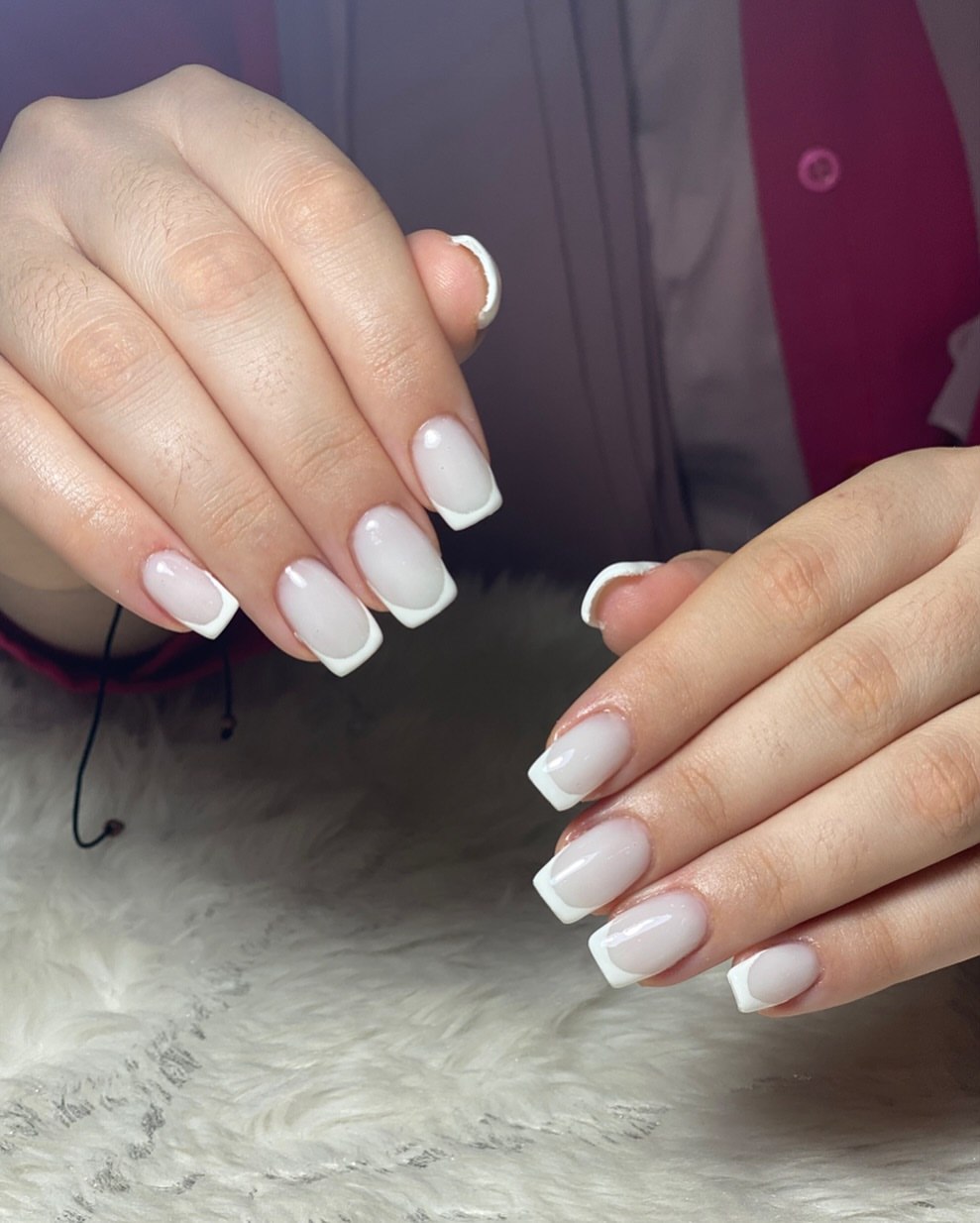 Classic Milky French Tip Oval Nails