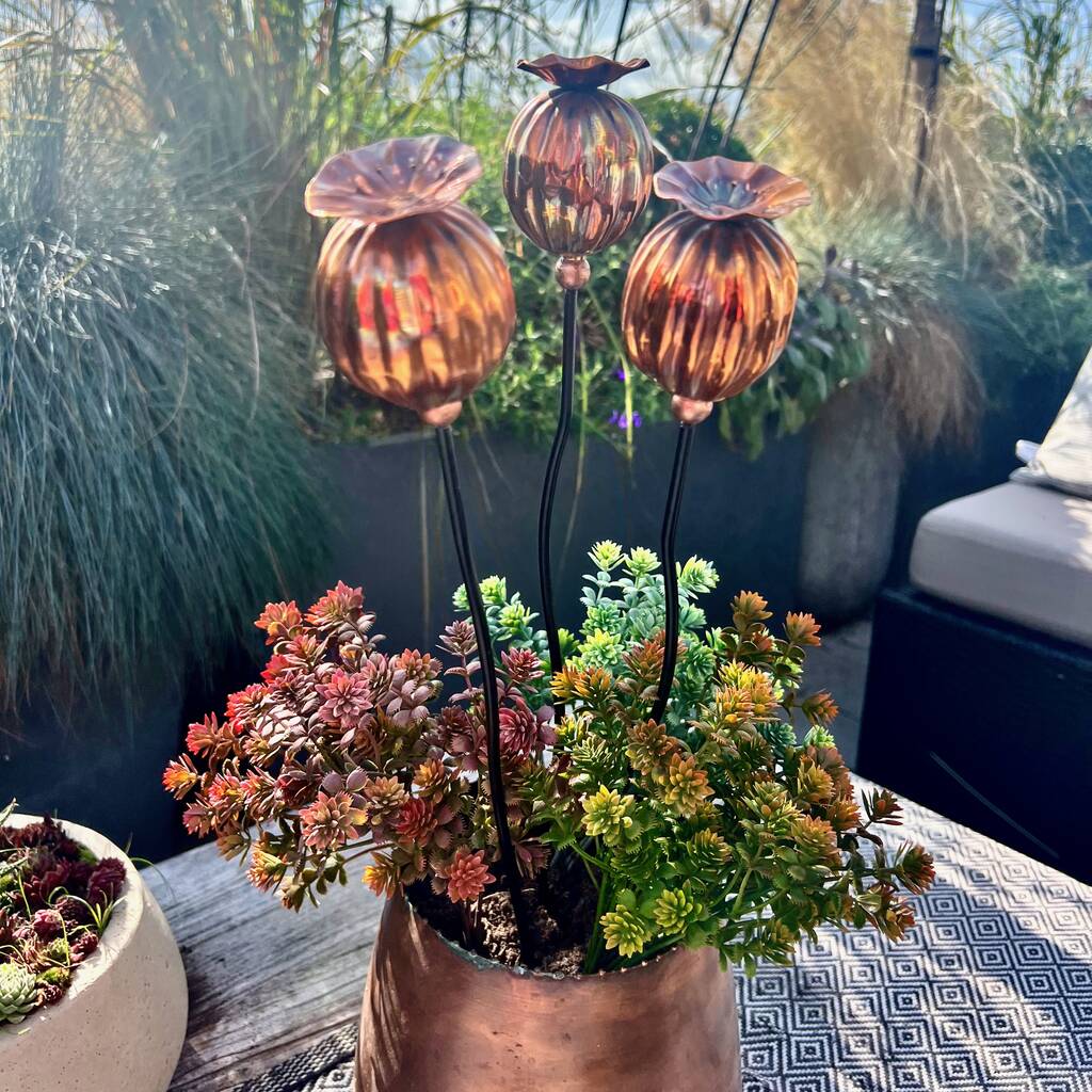 Copper Stake Set Garden Copper Pumpkin Garden Stake: Fall Harvest Porch Decor Canada